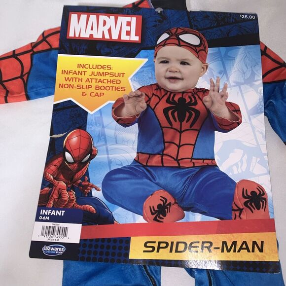 Jazwares Disney Junior Marvel NEW Spider-Man Costume Size 0-6 Months - Picture 2 of 6